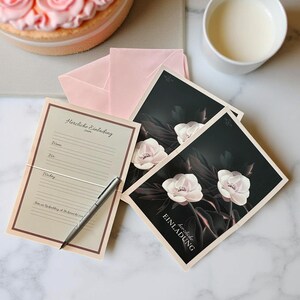 Ensemble élégant de cartes d'invitation (4/8) avec enveloppes / Cartes pliantes haut de gamme / Ensemble d'invitations de haute qualité pour anniversaires, fêtes, événements, anniversaires de mariage et mariages image 5