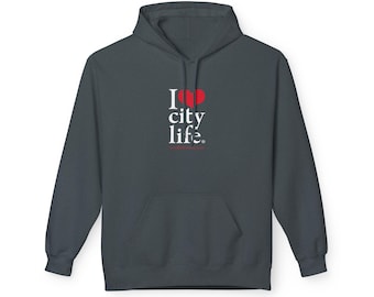 Sudadera con capucha de polar de peso medio "I Heart City Life"