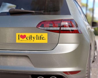 Ímã de carro "Eu amo a vida na cidade"