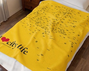 Neighborhood Map Plush Blanket