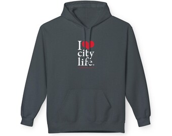 I Heart City Life Midweight Fleece Hoodie