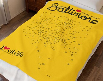 Your Heart Is Where Home Is | Baltimore City Neighborhood Map Blanket