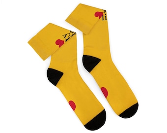I Heart City Life Socks | Yellow Sublimation Socks