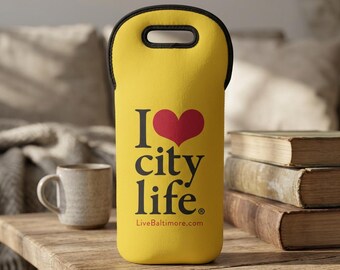 I Heart City Life Wine Tote Bag