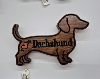 Dachshund Wall Art, Wiener Dog Decor, Doxie Dog Sign, I Love My Dachshund, Dog Lover Gift, Sausage Dog Decor, Dachshund Owner Gift