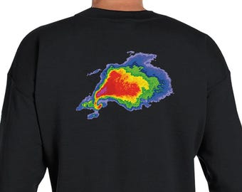 Sweater met haakecho | Stormchaser-trui | Meteorologie-sweater | Tornado-cadeau | Top voor weerliefhebbers
