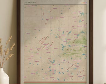 Uitbraak Oklahoma 1999 | Print tornadopadkaart en meteorologieposter