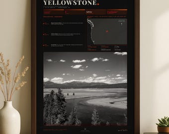 Stampa del supervulcano di Yellowstone – Poster artistico da parete della caldera del Wyoming