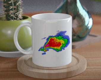 Hook Echo Radar-mok | Tornado Storm Chaser-koffiekop (11 oz keramiek)