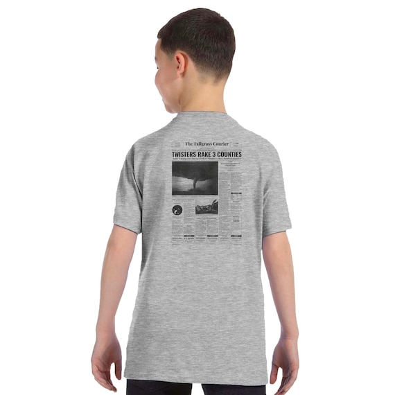 Kids Vintage Tornado Newspaper T-Shirt, view 5