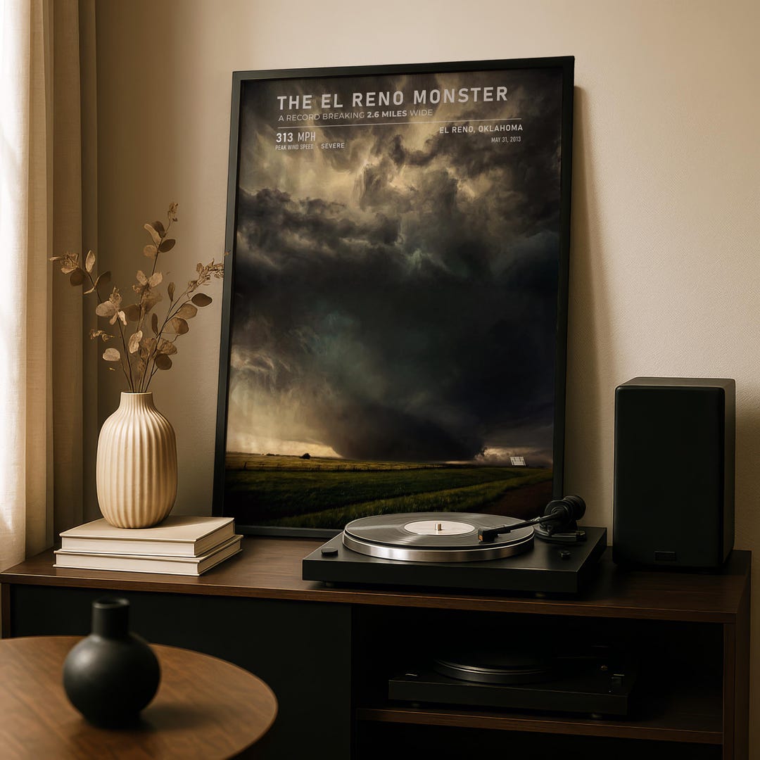 El Reno Tornado Print | 2013 EF5 Storm Chaser Wall Art | Oklahoma ...