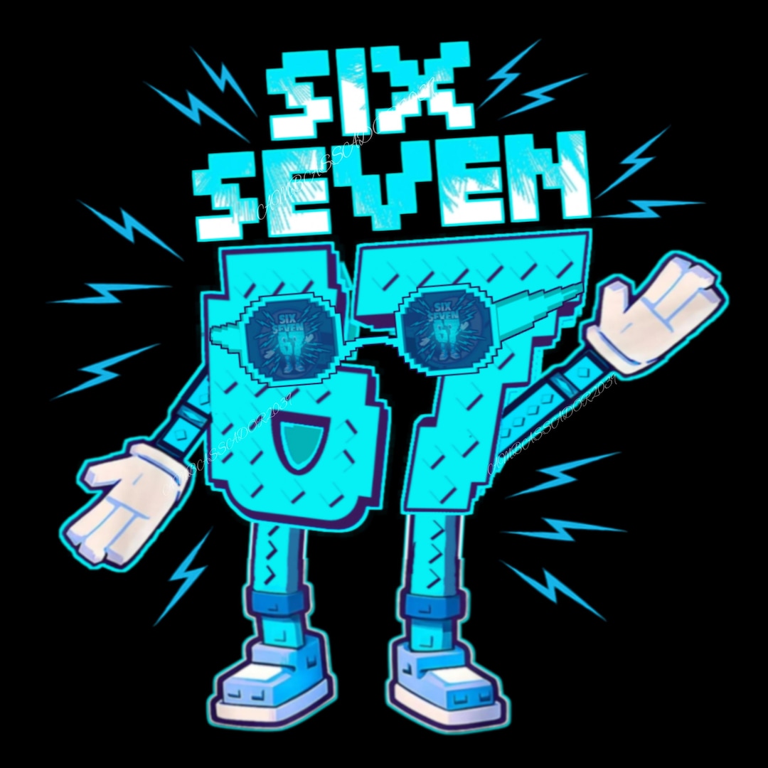 Fun Six Seven Character Clipart | Brainrot Style Digital Art ...