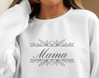 Mama Sweatshirt | Simplistic Mom Crewneck, Mother's Day Sweater, Mom Life Pullover, Gift For Her, Motherhood Era