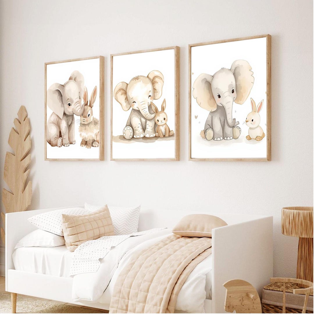 3 Safari Animal Prints Set, Jungle Animal Prints, Safari Nursery Decor ...