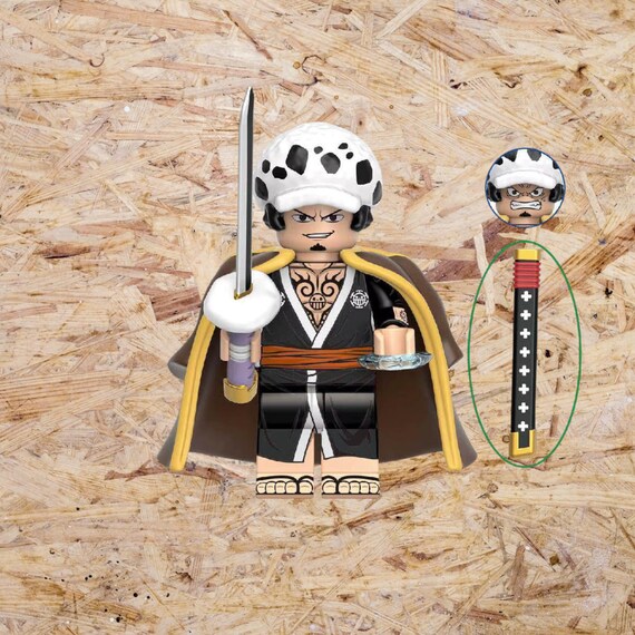 Trafalgar Law LEGO-Style Mini Figure | One Piece Anime Mini Figure Straw Hat Pirate Collectible, Luffy figure, Luffy strawhat roronoa zoro