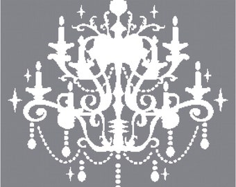 Cross Stitch Pattern - Chandelier Silhouette 1  - PDF -  Instant Digital Download