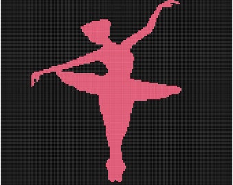 Cross Stitch Pattern - Ballerina Silhouette PDF -  Instant Digital Download