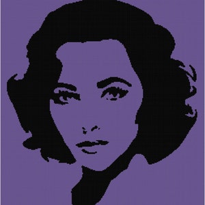 Cross Stitch Pattern - Elizabeth Taylor 1 - PDF -  Instant Digital Download