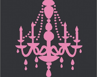 Cross Stitch Pattern - Chandelier Silhouette 4 -  PDF - Instant Digital Download