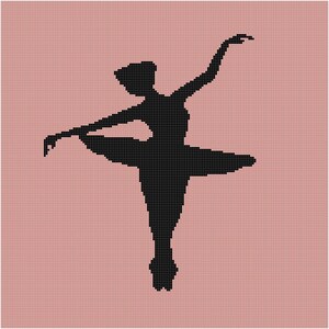 Cross Stitch Pattern Ballerina Silhouette PDF Instant Digital Download ...