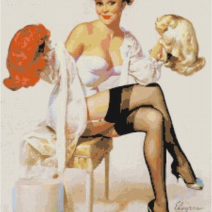 Cross Stitch Pattern Gentlemen Prefer Pin Up Girl PDF Instant Digital Download image 2