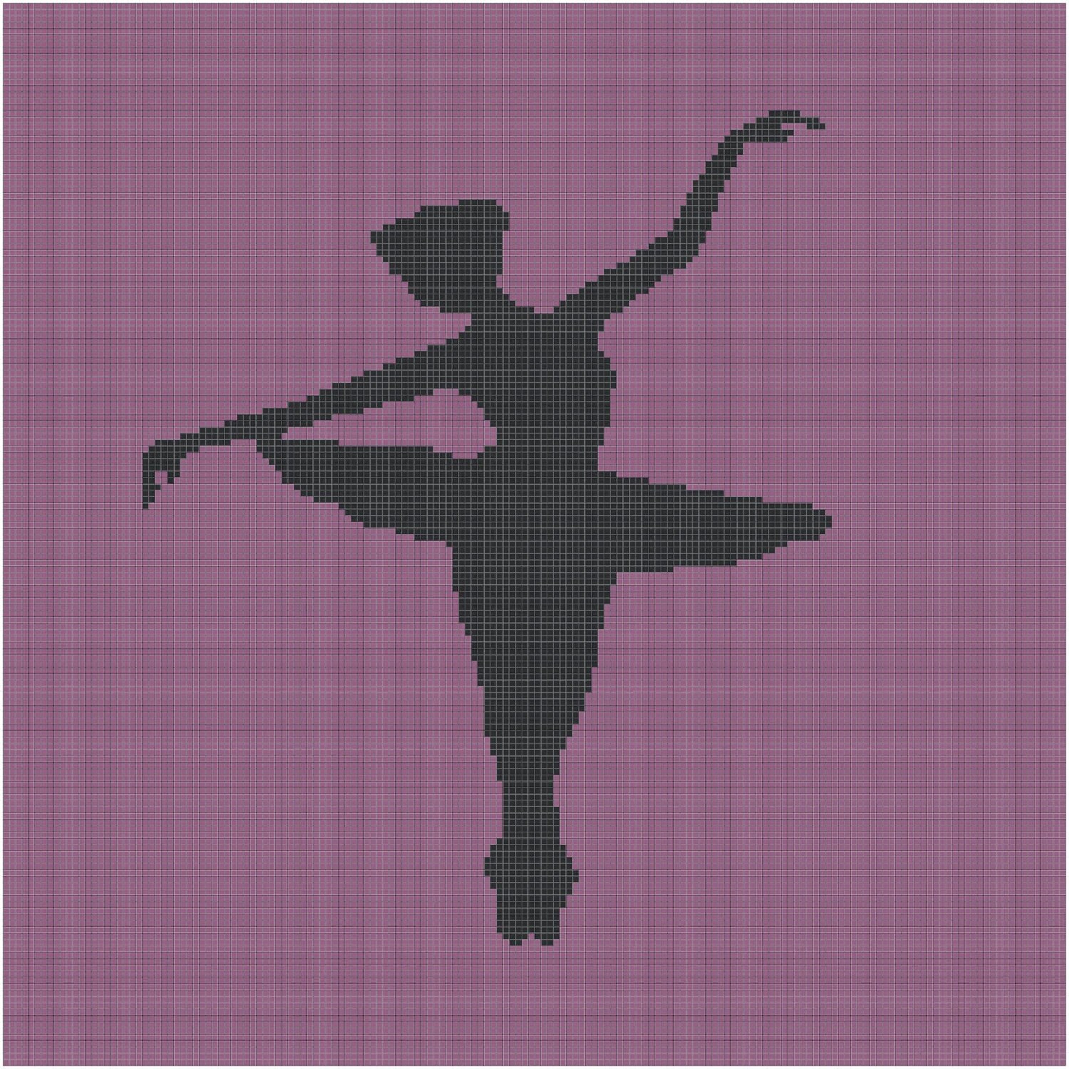 Cross Stitch Pattern Ballerina Silhouette PDF Instant Digital Download