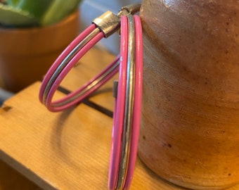 Hot Pink Hoop Earrings