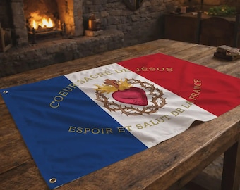Flag - Sacred Heart of Jesus - Christian Banner - Catholic Standard - Religious Symbol - Catholic Faith - 150 x 90 cm