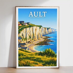 Poster - Ault - Baai van de Somme, Opaalkust - Illustratie, Poster, Vintage, Retro