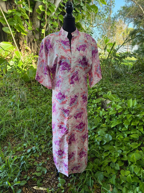 Vintage Vibrant 1960’s/70’s Tiki Village Hostess gown