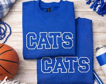 Sudadera Kentucky Wildcats Cats / Sudadera azul de cuello redondo KY Cats / Sudadera para el día del partido universitario / Camiseta para fanático del baloncesto de Kentucky / Sudadera Kentucky