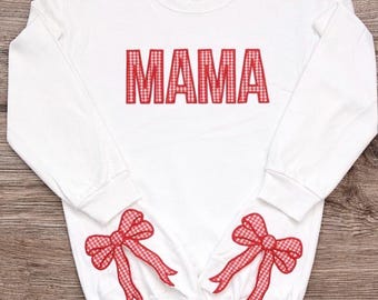 Sudadera con lazo de mamá, estilo boutique, regalo familiar personalizado