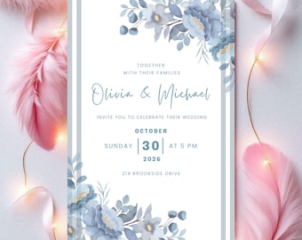 Elegante Hochzeitseinladung, personalisierte Karten, kundenspezifische Einladungen