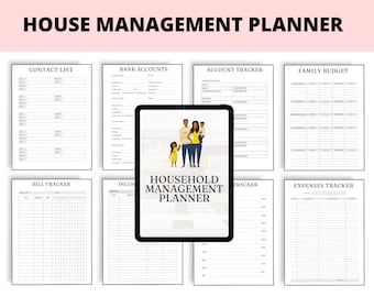 Home Management Planner, Family Organizer, Budget, Cleaning (Scheduling Notebook)