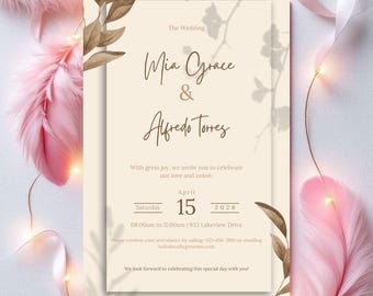 Elegante Hochzeitseinladung, personalisierte Karte, Antwortkarten