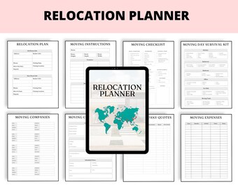 Planificador de mudanzas, lista de verificación para mudanzas, organizador de reubicación (descarga digital)