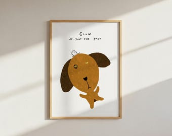 Grow at Your Own Pace Print - Self Growth Art - Positive Affirmation Poster | Digital Download