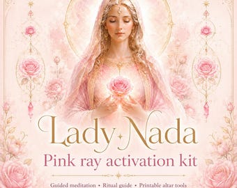 Lady Nada rosa Strahl Aktivierungskit, Herzchakra Heilmeditation, Selbstliebe Ritual, druckbare Altar Karte, spiritueller digitaler Download