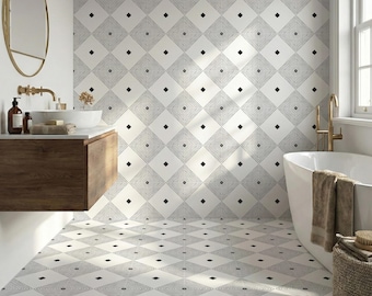 Lined Geometric Peel & Stick Tiles – Black and White PVC Wall Tiles, Modern Minimal Backsplash