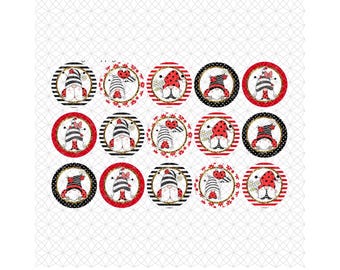 1in bottle caps, Fall, Colorful, Holiday Gnome Images