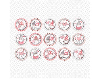 1in bottle caps, Fall, Colorful, Holiday Gnome Images