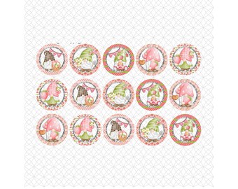 1in bottle caps, Fall, Colorful, Holiday Gnome Images
