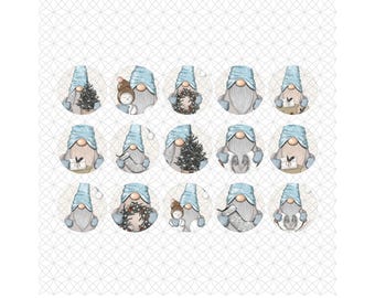 1in bottle caps, Fall, Colorful, Holiday Gnome Images