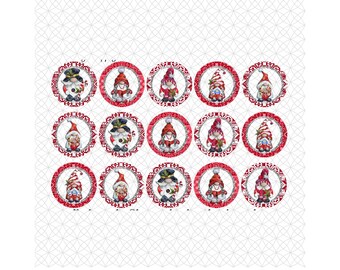 1in bottle caps, Fall, Colorful, Holiday Gnome Images