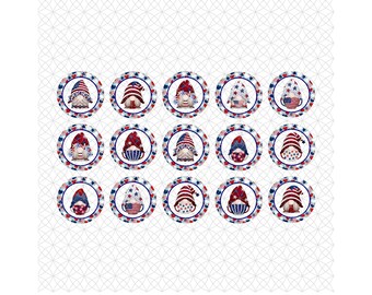 1in bottle caps, Fall, Colorful, Holiday Gnome Images
