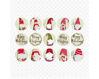 1in bottle caps, Fall, Colorful, Holiday Gnome Images