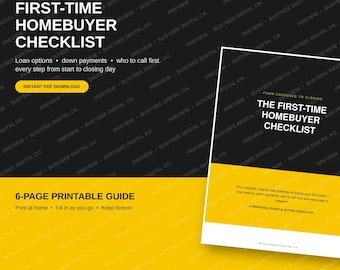First Time homebuyers clecklist template, homebuyer guide