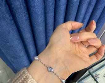 非常に美しいタヒチアンケシブレスレット 18Kゴールドアクセサリー付き