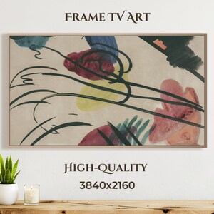 Arte abstrata em aquarela para moldura de TV | Download digital | Pintura moderna de meados do século