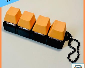 Fidget Keyboard Clicker 1x4 - ASMR Sensory Stress Relief Toy - Fidget Gift- Stocking Stuffer - Birthday Gift - Party Favor